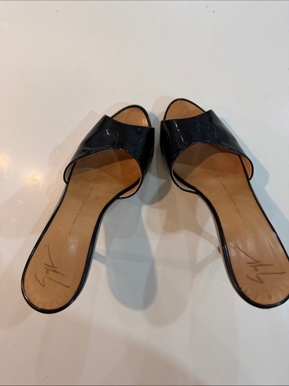 Giuseppe Zanotti Black Patent Leather Open-Toe Mule 👠 vintage Y2K - Picture 6 of 16